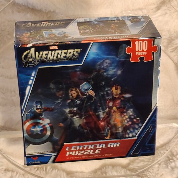 Marvel Avengers 100-Pc Lenticular 3D Poster Puzzle (12"x9") – Cardinal - Picture 1 of 6